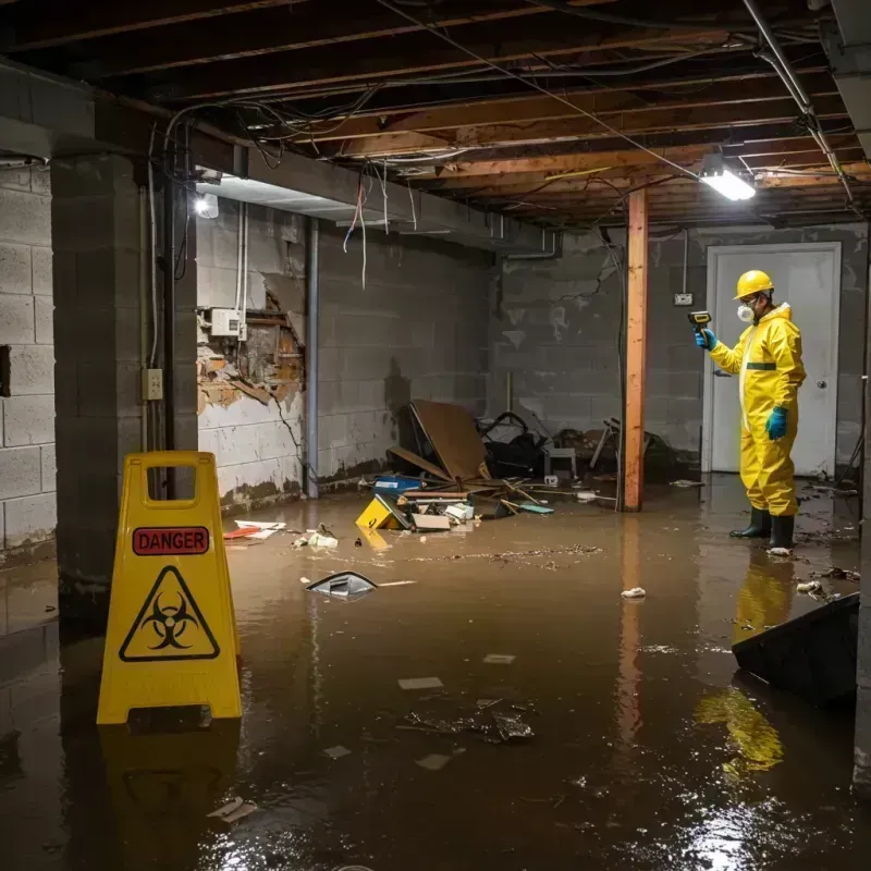 Flooded Basement Electrical Hazard in Justice, IL Property